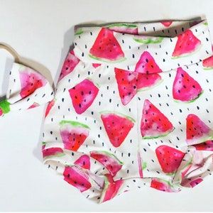 Watermelon Baby Bummie Shorts & Headband: Summer Outfit