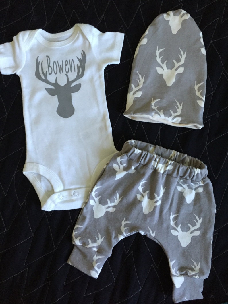 Deer Baby Pants Deer onesie Coming Home Outfit Baby Boy Etsy