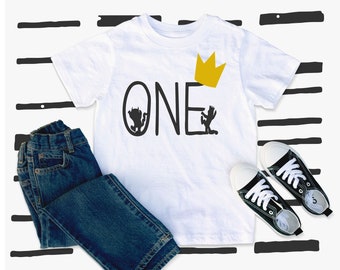 Wild One First Birthday Shirt- Where the Wild Things Are Birthday shirt- Boys First Birthday