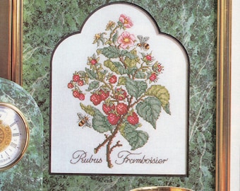 VINTAGES framboises - Rubius Framboisier - Croix en X-point point graphique motif à l’aiguille
