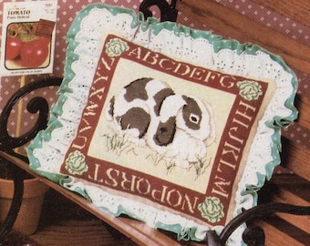 Vintage  Easter RABBIT ABC's SAMPLER Cross Stitch Chart Pattern Needlework X-Stitch