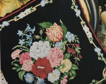 Beautiful Vintage VICTORIAN FLOWERS Bouquet  Cross X-Stitch Stitch Chart Pattern Needle