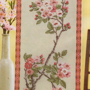 Spring CHERRY BLOSSOMS Flower Cross Stitch Chart Pattern XStitch