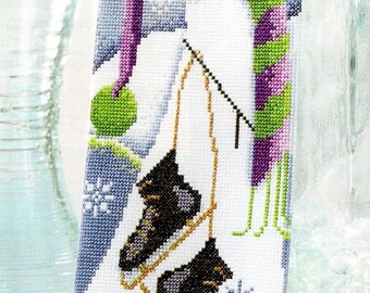 ONCE There Was a SNOWMAN - Snow & Ic Skates - Cross Stitch Chart Pattern - Xstitch - Needlepoint