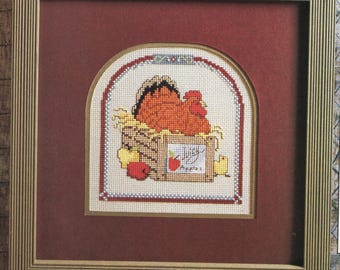 Vintage  RHODE ISLAND Red Farm CHICKEN  Cross X-Stitch Stitch Chart Pattern Needle