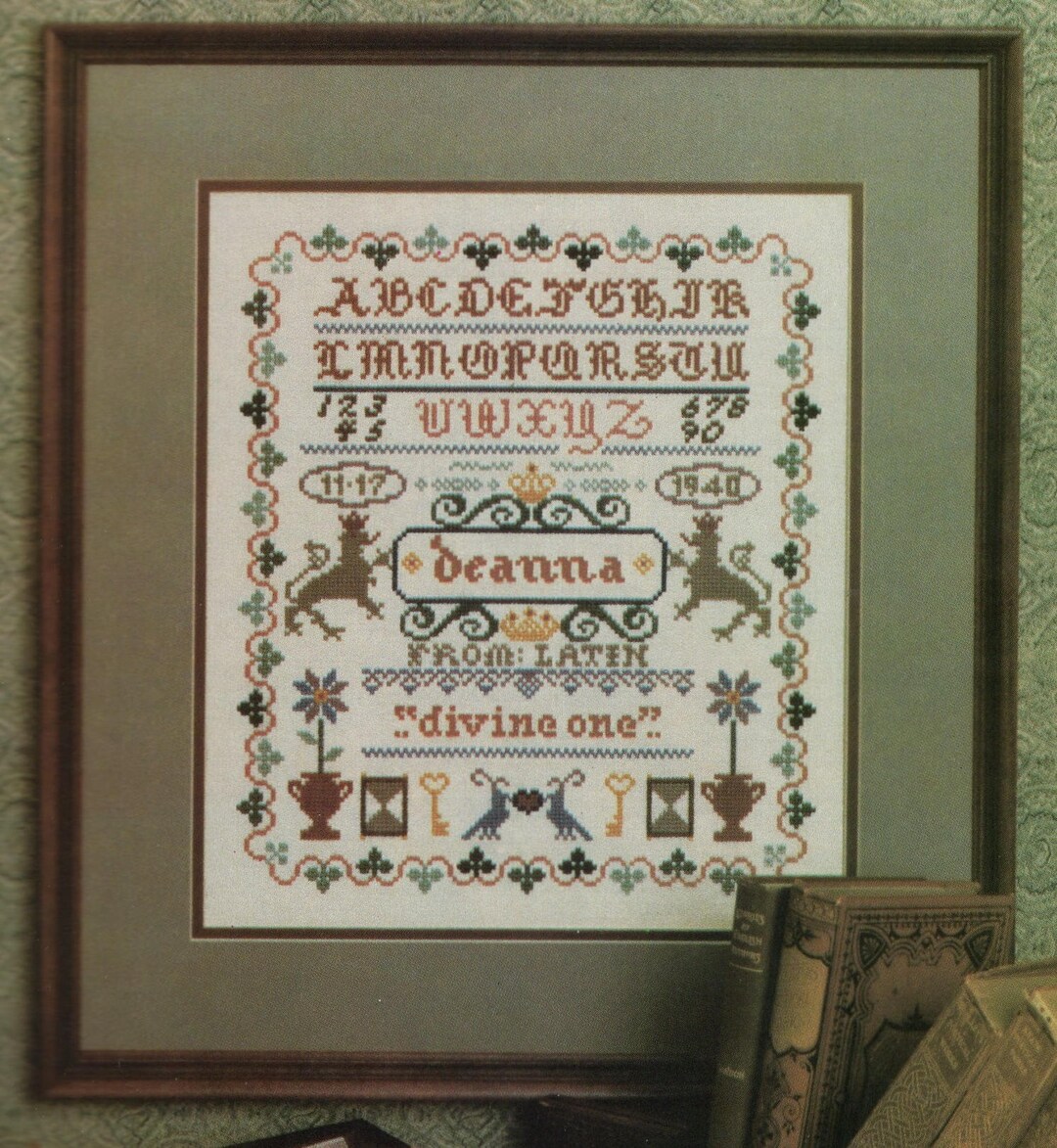 Old Fashion NAME SAMPLER for PERSONALIZATION Cross Xstitch Stitch