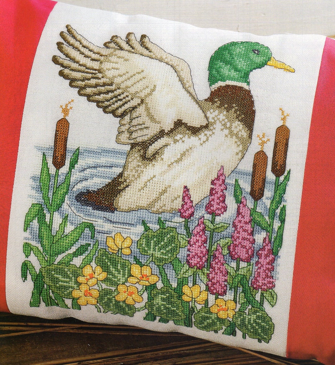 Splashing Around MALLARD DUCK Cross Stitch Chart Pattern Xstitch