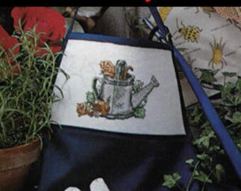Beautiful Vintage Cats Kittens with Watering Can - Rare Cross X-Stitch Stitch Chart Pattern Needle