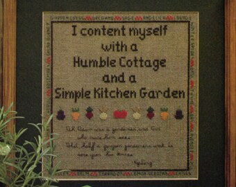 Beautiful Vintage Simple Kitchen Garden - Rare Cross X-Stitch Stitch Chart Pattern Needle
