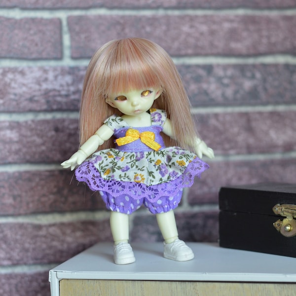 Outfit Pico with violet flowers [ BJD 1/12 Pukipuki ]