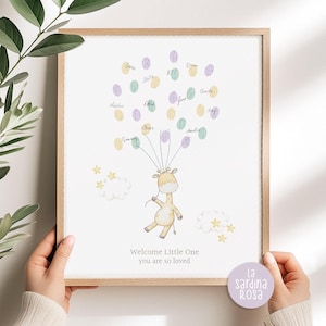 Fingerabdruck-Gästebuch, Babypartyschild, Babypartyschild, Printable, Fingerabdruckballon, alternatives Gästebuch, Babyparty, Babyparty