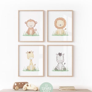 Baby animal prints, Nursery wall art, Safari animals print set, Nursery printable poster, DIGITAL DOWNLOAD