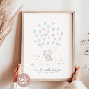 Baby Fingerabdruck-Gästebuch, Fingerabdruck-Gästebuch, Fingerabdruck-Gästebuch, Fingerabdruck-Gästebuch, Fingerabdruck-Gästebuch, Erraten Sie das Geschlecht-Spiel, Junge oder Mädchen