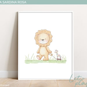 Poster Leone Quadro Camera Bambini Stampe Animali Safari Etsy