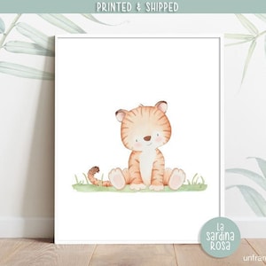 Tiger print, Baby wall art, Jungle nursery print, Safari animals art, Baby room decor, Tiger cub wall art