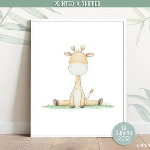 Giraffe print, Baby room print decor, Giraffe wall art, Jungle Safari nursery decor, Baby giraffe nursery art