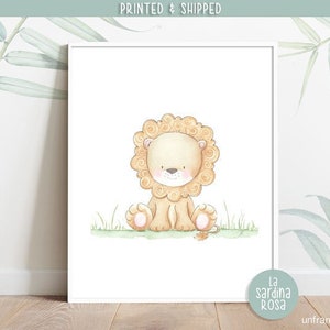 Lion nursery decor, Safari theme wall art, Baby lion, Baby animal nursery print