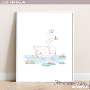 Affiche Chambre Fille Cygne Aquarelle Poster Enfant Etsy