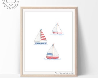 Items Similar To Nautical Nursery Art Baby Room Wall Art