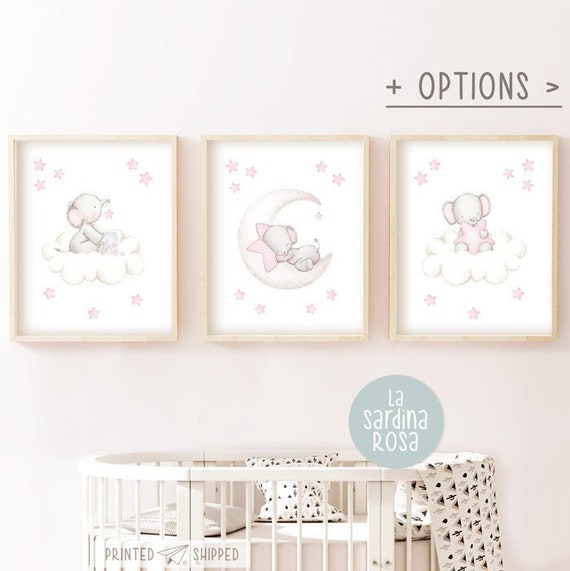 Lot 3 Affiche Chambre Bebe Fille Lot 3 Poster Elephant 3 Etsy Canada