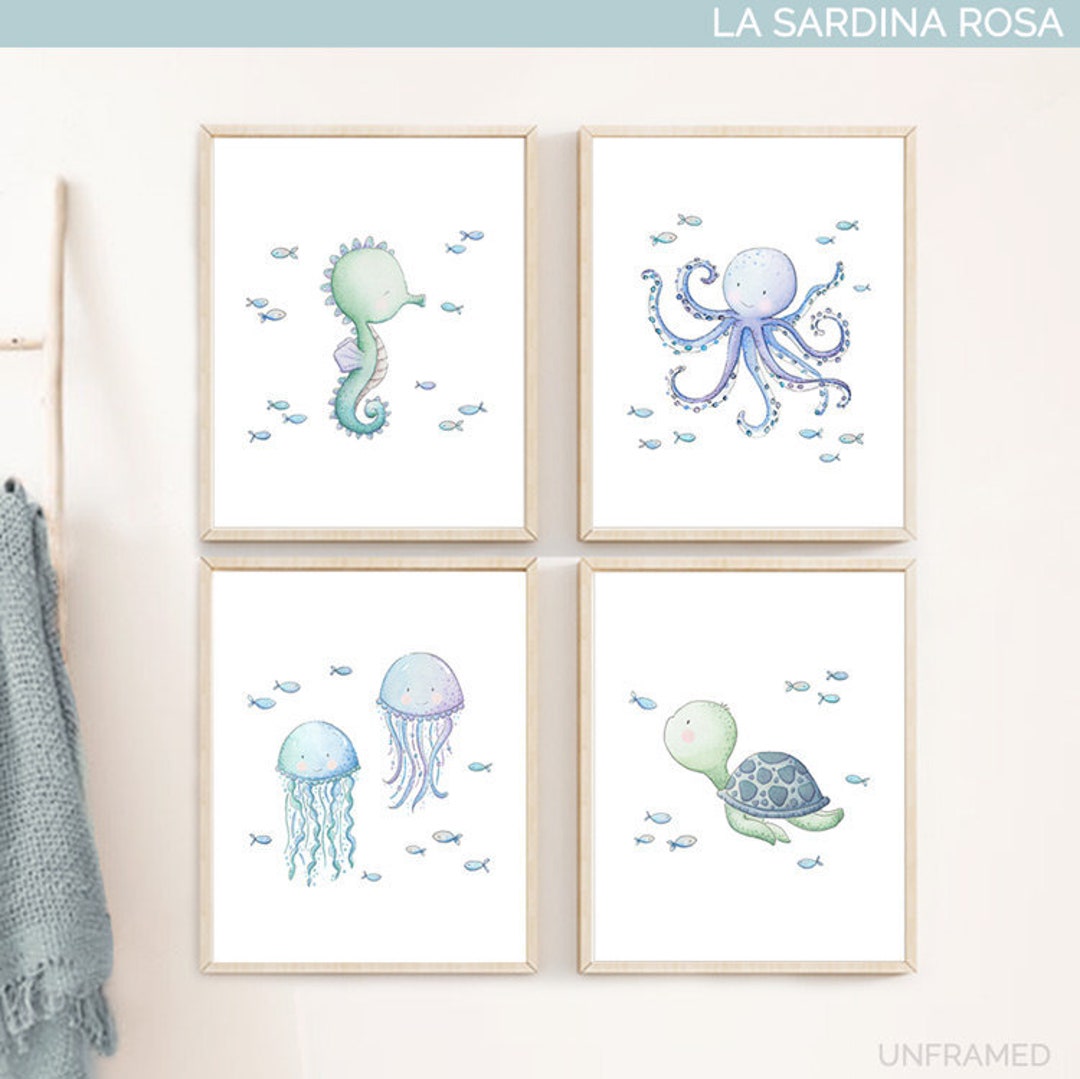 Under the Sea Wall Art Ocean Nursery Prints Set Baby Room - Etsy