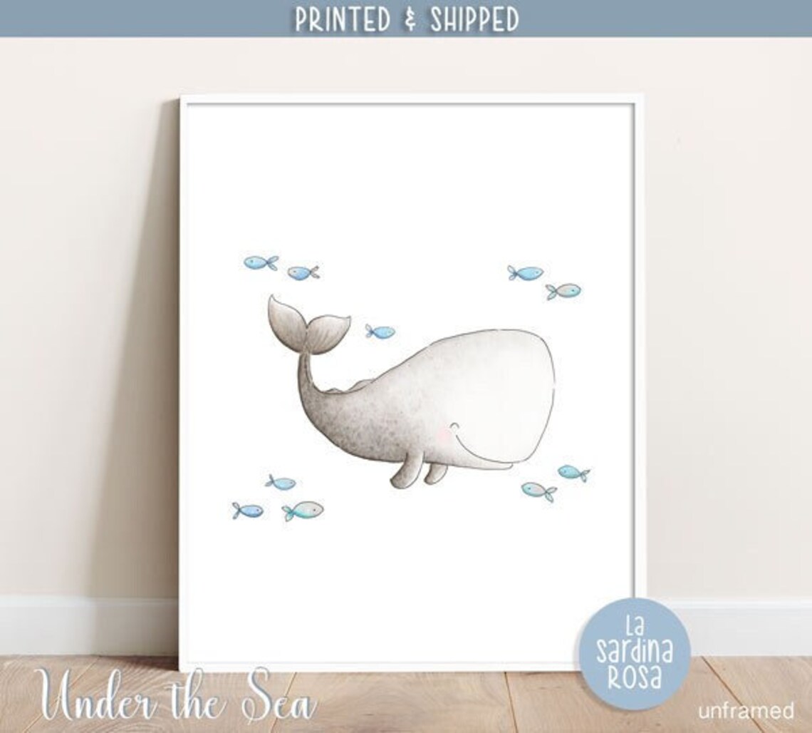 Affiche Baleine Déco chambre bébé thème marin Poster enfant - Etsy France