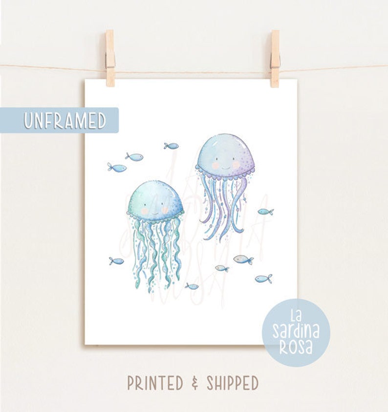 Nautical Nursery Wall Art Under the Sea Animals Print Baby Etsy