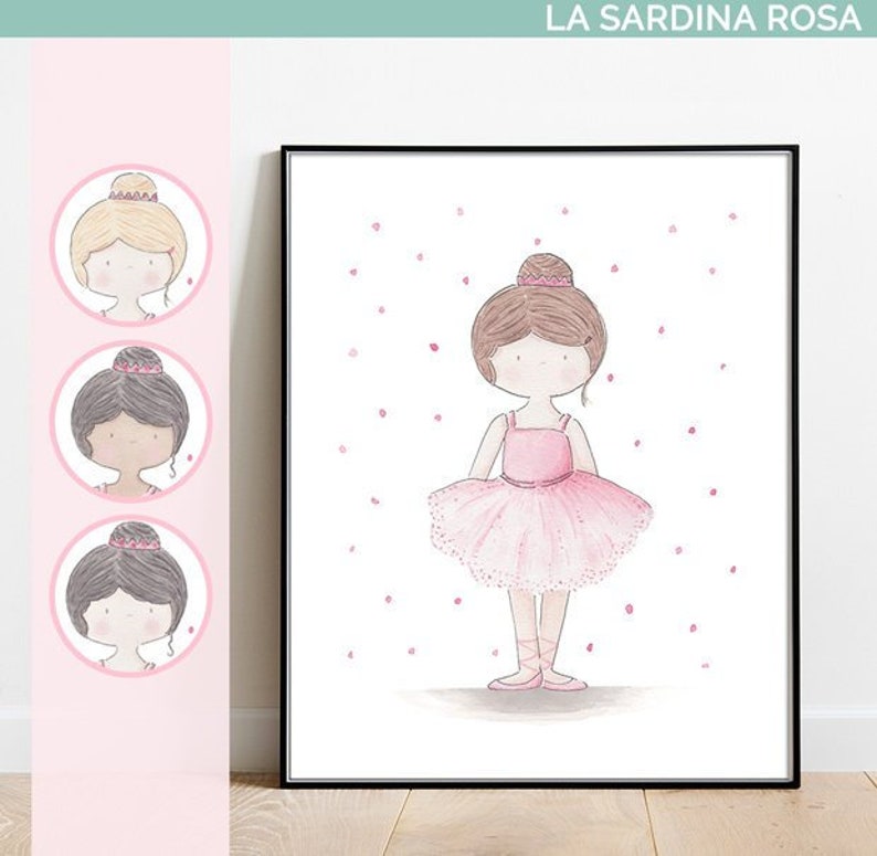 Ballerina wall art Girls Room Decor Pink tutu Ballerina Etsy