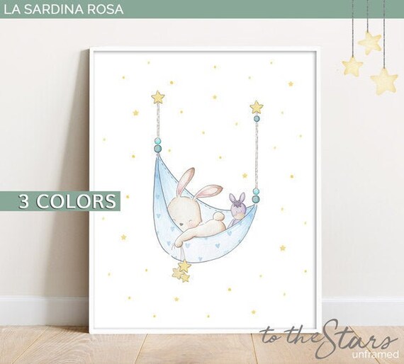 Petit Lapin Affiche Chambre Garcon Deco Bebe Cadeau Etsy