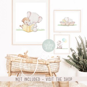 Elephant Art Print, Baby Nursery Wall Art, Safari Baby Animals Print ...