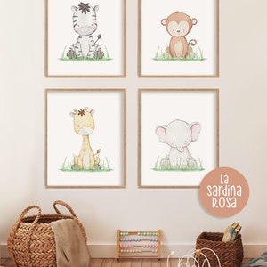 Safari Baby Animal Prints, Nursery Wall Art, Jungle Animals Print Set ...