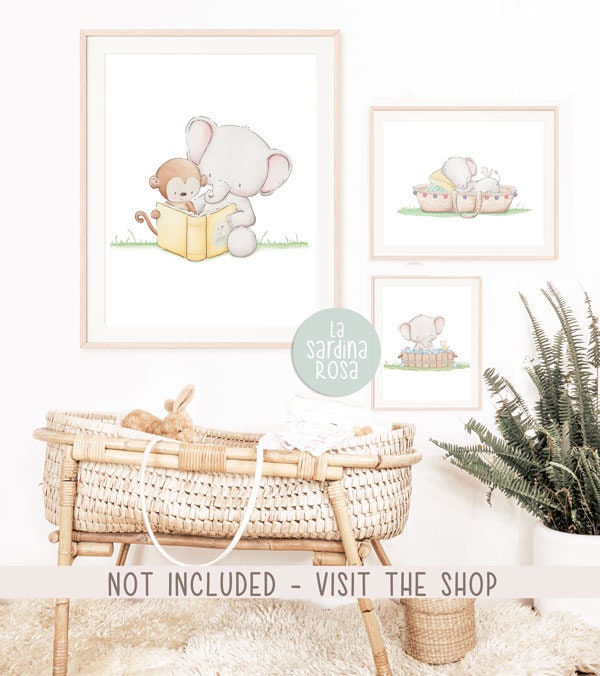 Baby Elephant Nursery Decor, Kids Room Wall Art, Elephant Print ...