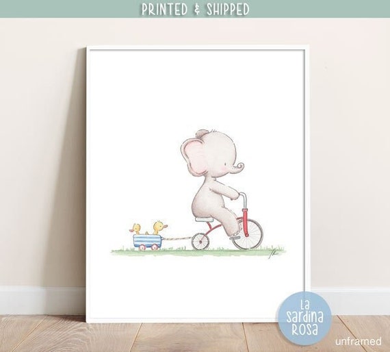Baby Elephant Nursery Decor Kids Room Wall Art Elephant - Etsy