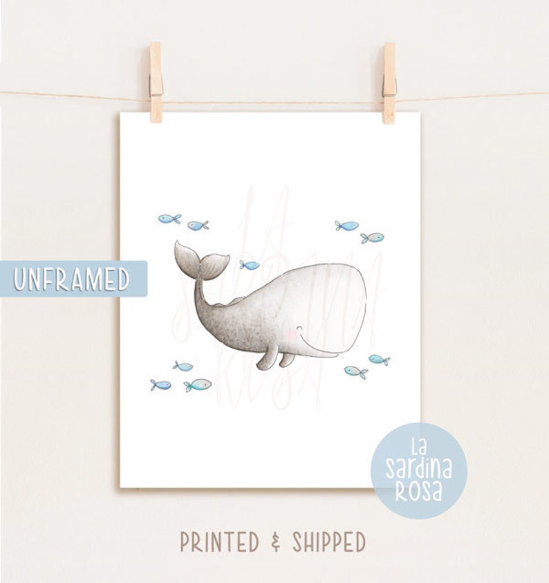 Affiche Baleine Déco chambre bébé thème marin Poster enfant - Etsy France