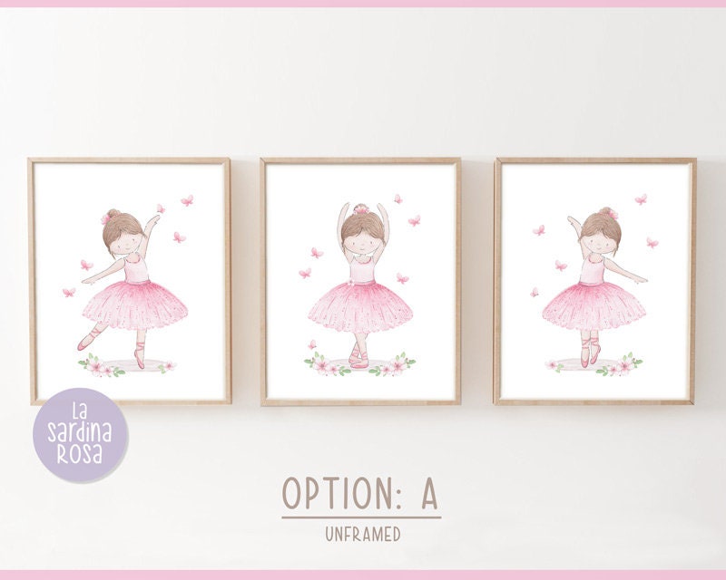 Set 3 Stampe Per Camera Bambina | Arcobaleno E Lettera | Stile Bohémien | Rosa | 280g/m²