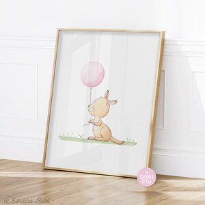 Nursery wall art, Baby animals print, Kangaroo art, Australian animals print, Watercolor nursery decor image 8