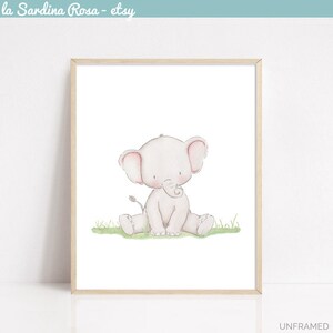 Elephant Art Print, Baby Nursery Wall Art, Safari Baby Animals Print ...