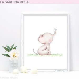 Elephant print, Nursery decor, Elephant wall art, Baby animal art, Nursery prints, Watercolor Elephant image 10