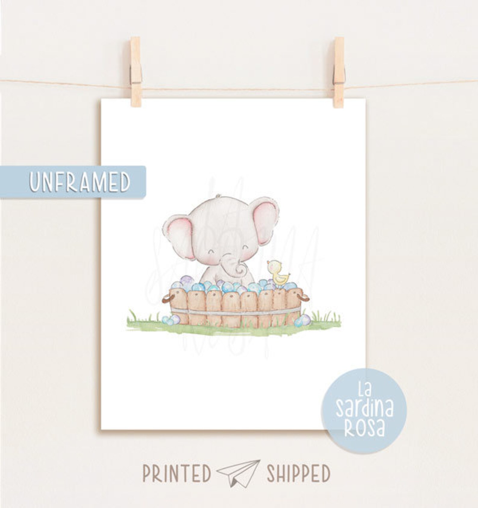 Elephant Nursery Art Set of 3 Poster Baby Room Wall Art - Etsy
