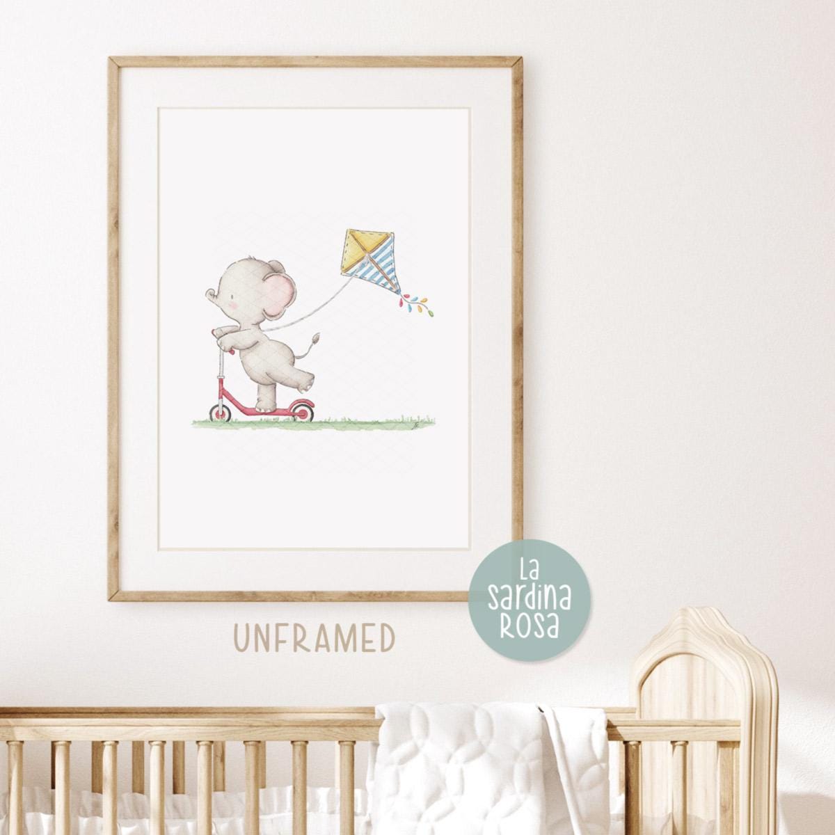 Elephant Nursery Print, Kids Room Decor, Elephant Wall Art, Baby ...