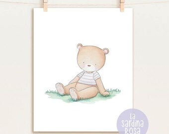 Affiche Bebe Ourson Poster Chambre Enfant Affiche Animaux De Etsy France