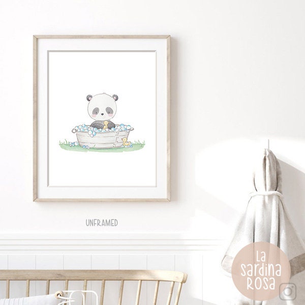 Panda Nursery Print, Baby Room Decor, Panda Bear Wall Art, Kids ...
