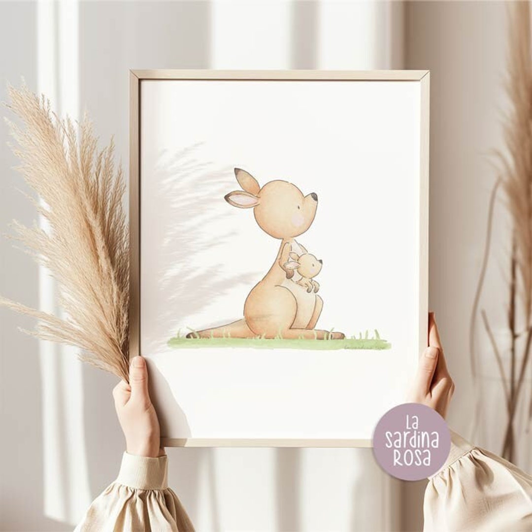 Kangaroo mom and baby nursery art, Kids room decor, Australian animals  printable, Watercolor Kangaroo, Nursery wall art - Etsy België, image size:1080x1080