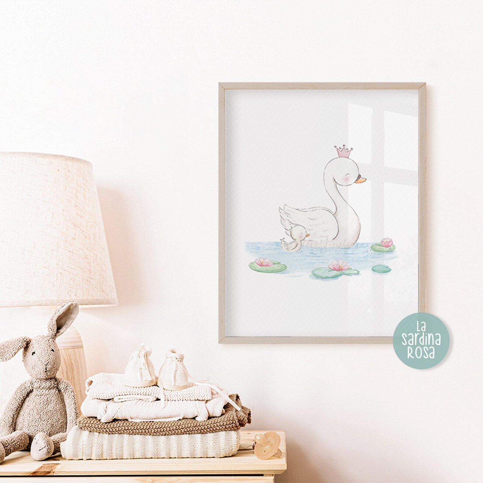 Swan Print, Girl Nursery Wall Art, Baby Girl Room Decor, Princess ...