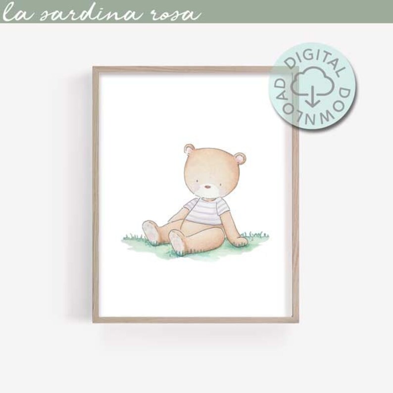 Bear Nursery Art Print Woodland Nursery Printable Decor Etsy