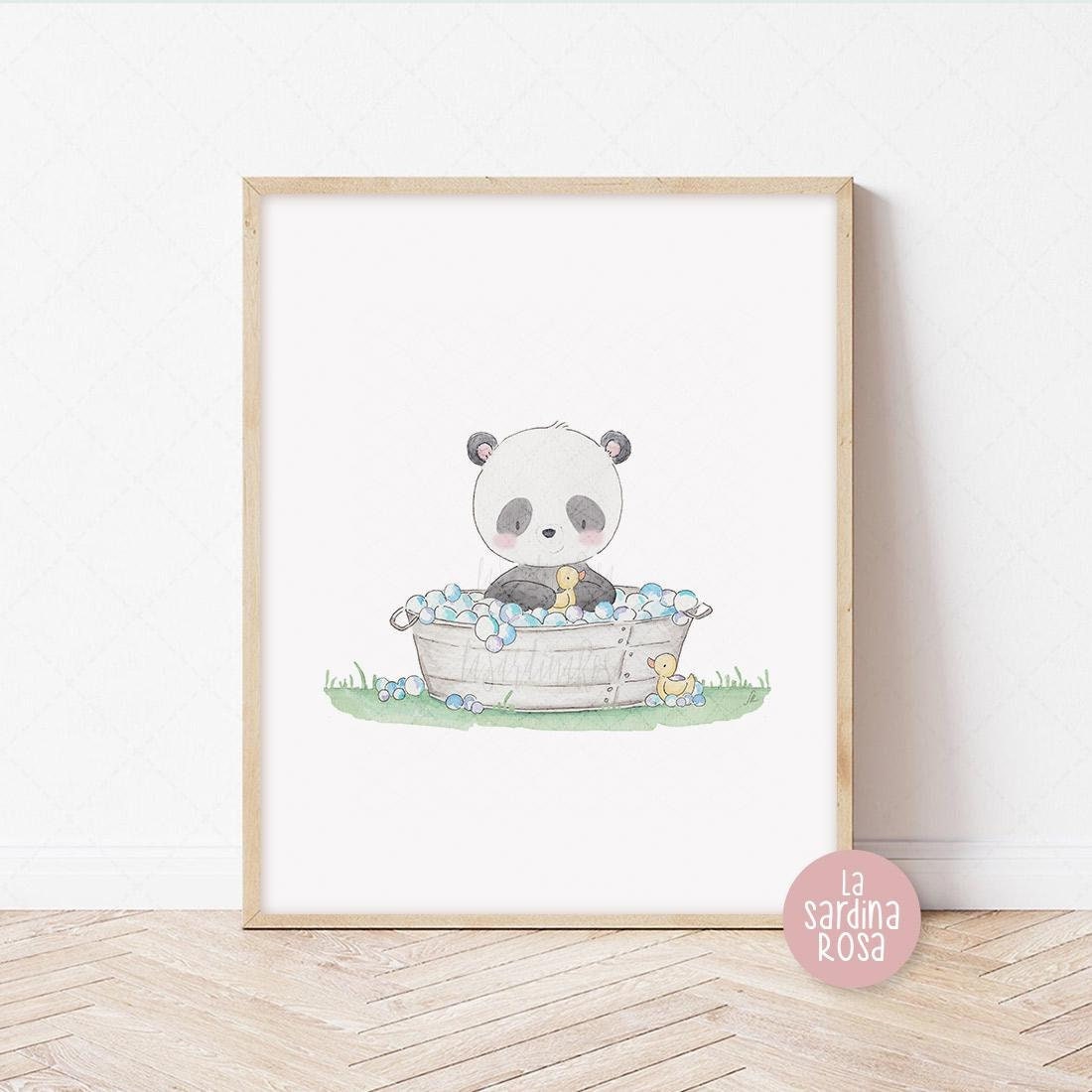 Panda Nursery Print, Baby Room Decor, Panda Bear Wall Art, Kids ...