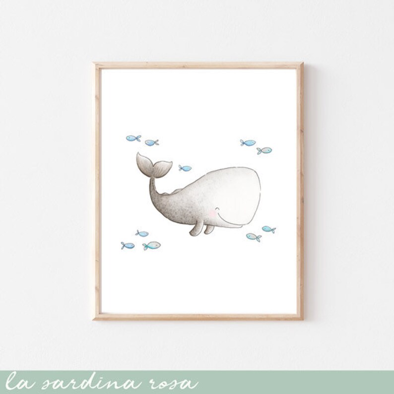 Affiche Baleine Déco chambre bébé thème marin Poster enfant - Etsy France
