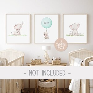 Elephant Art Print, Baby Nursery Wall Art, Safari Baby Animals Print ...