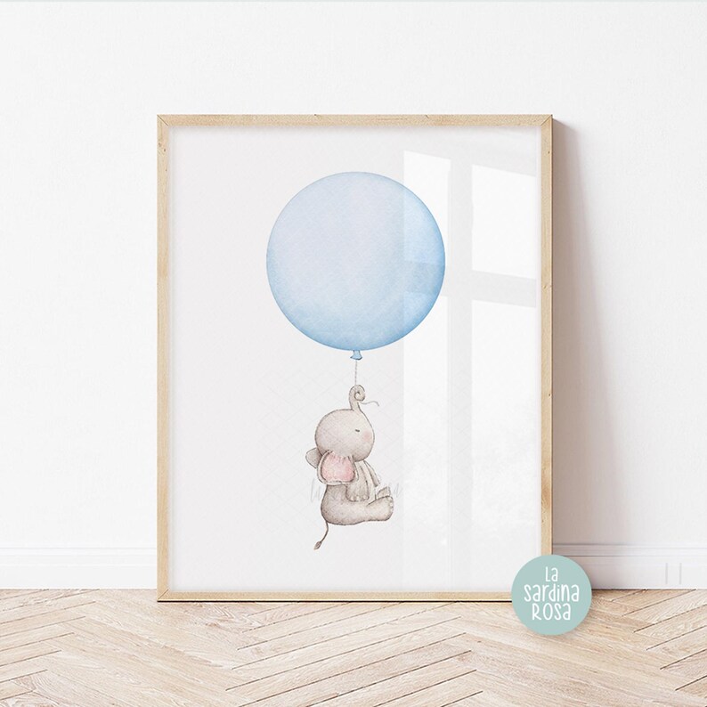Elephant Nursery Print, Baby Nursery Decor, Custom Name Gift, Elephant ...