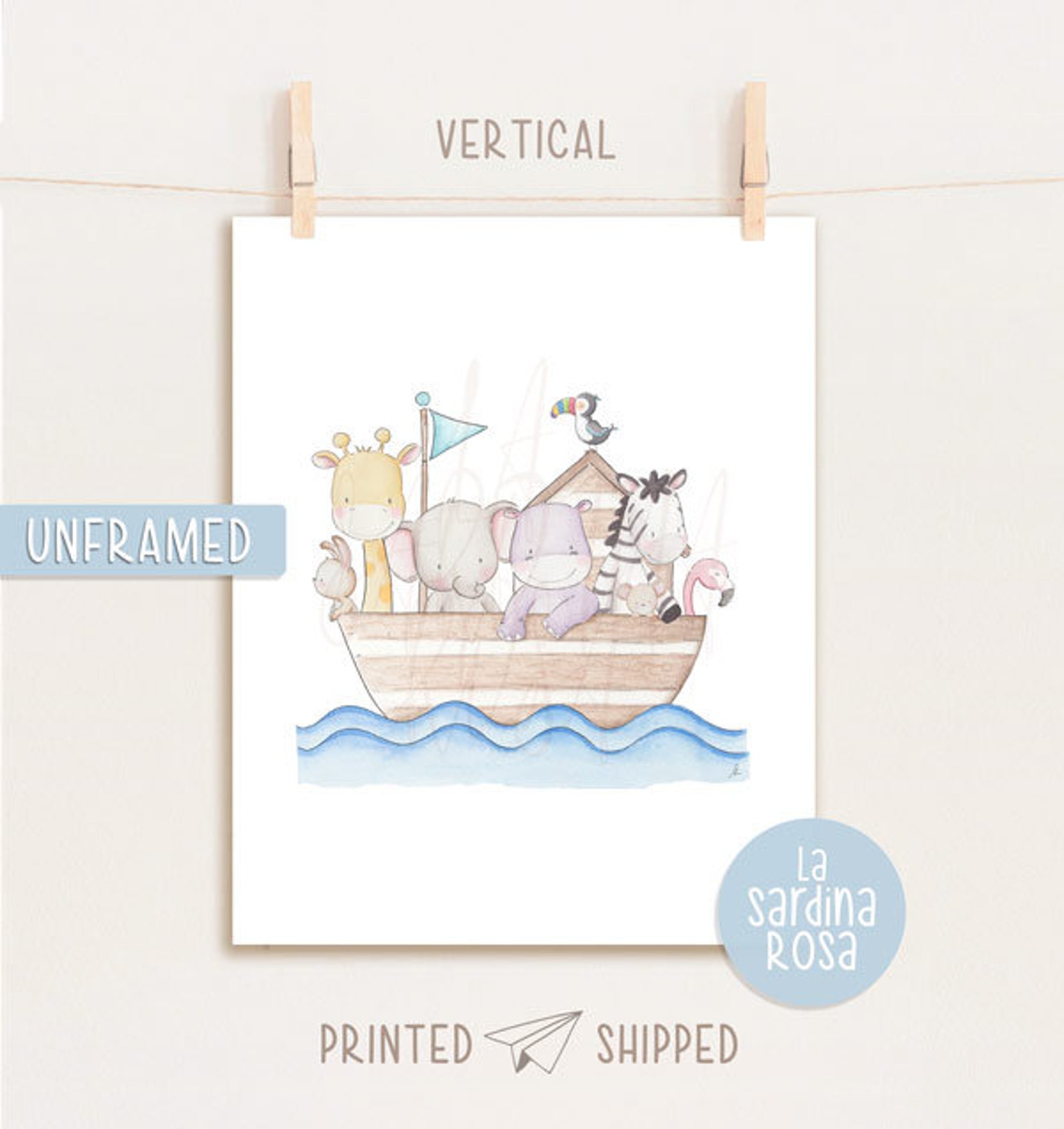 Zoo Animal Nursery Art Baby Print Watercolor Zoo Animals Etsy